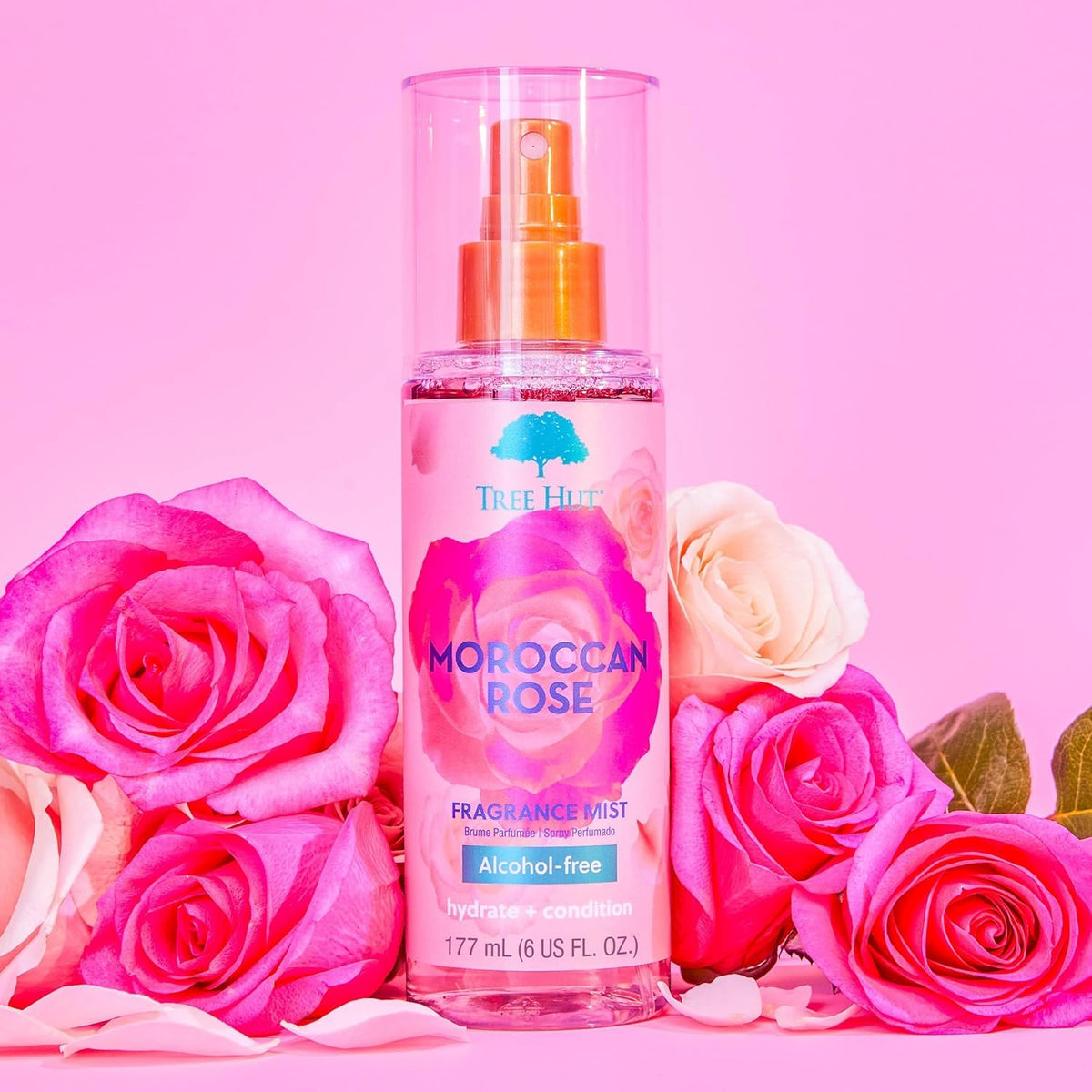 Tree Hut Moroccan Rose Hair Body Mist Alcohol Free Body – full view