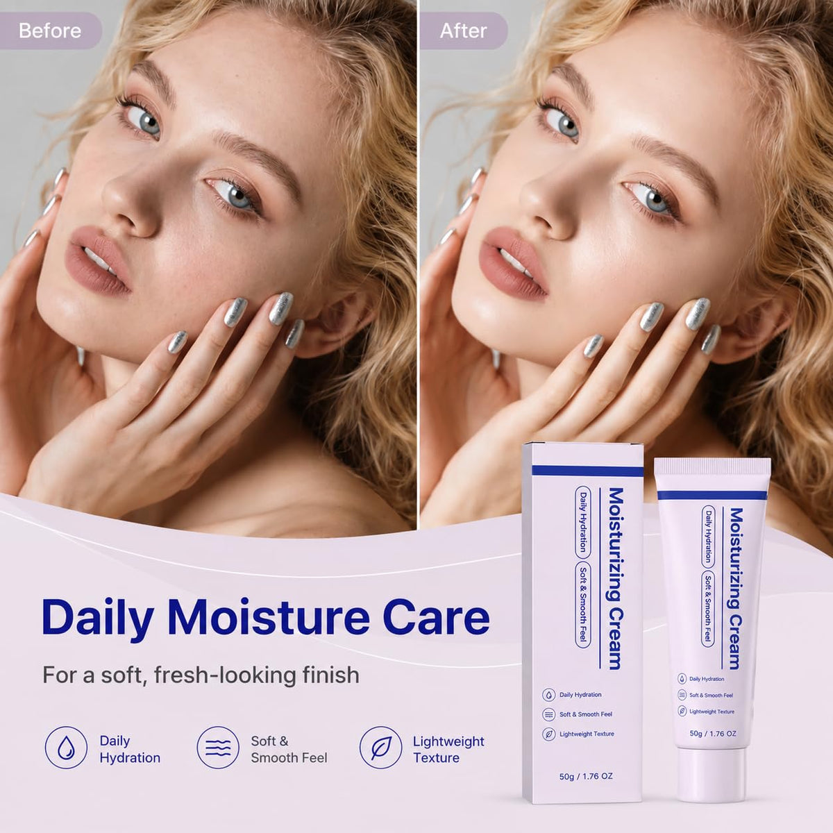 Lightweight Daily Facial Moisturizing Cream 4pack cream - Amavheaf Official Imagery - 8