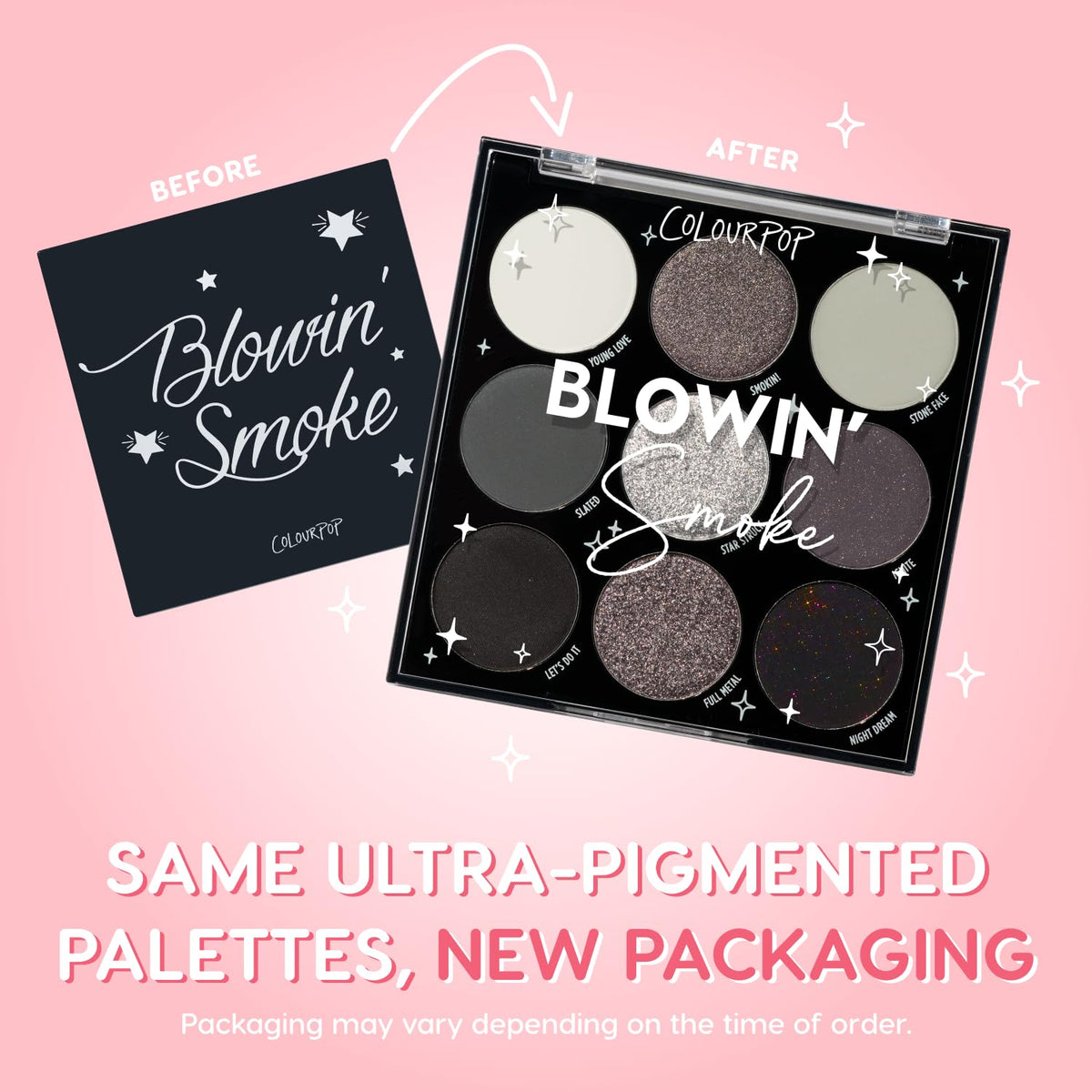 ColourPop Blowin Smoke Eyeshadow Palette – close-up detail