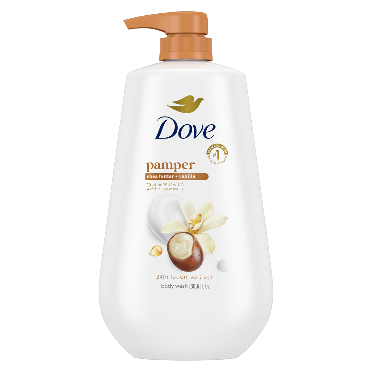 Dove Body Wash Pamper Shea Butter Vanilla 30 6 oz Pump – product photo (Body Washes)