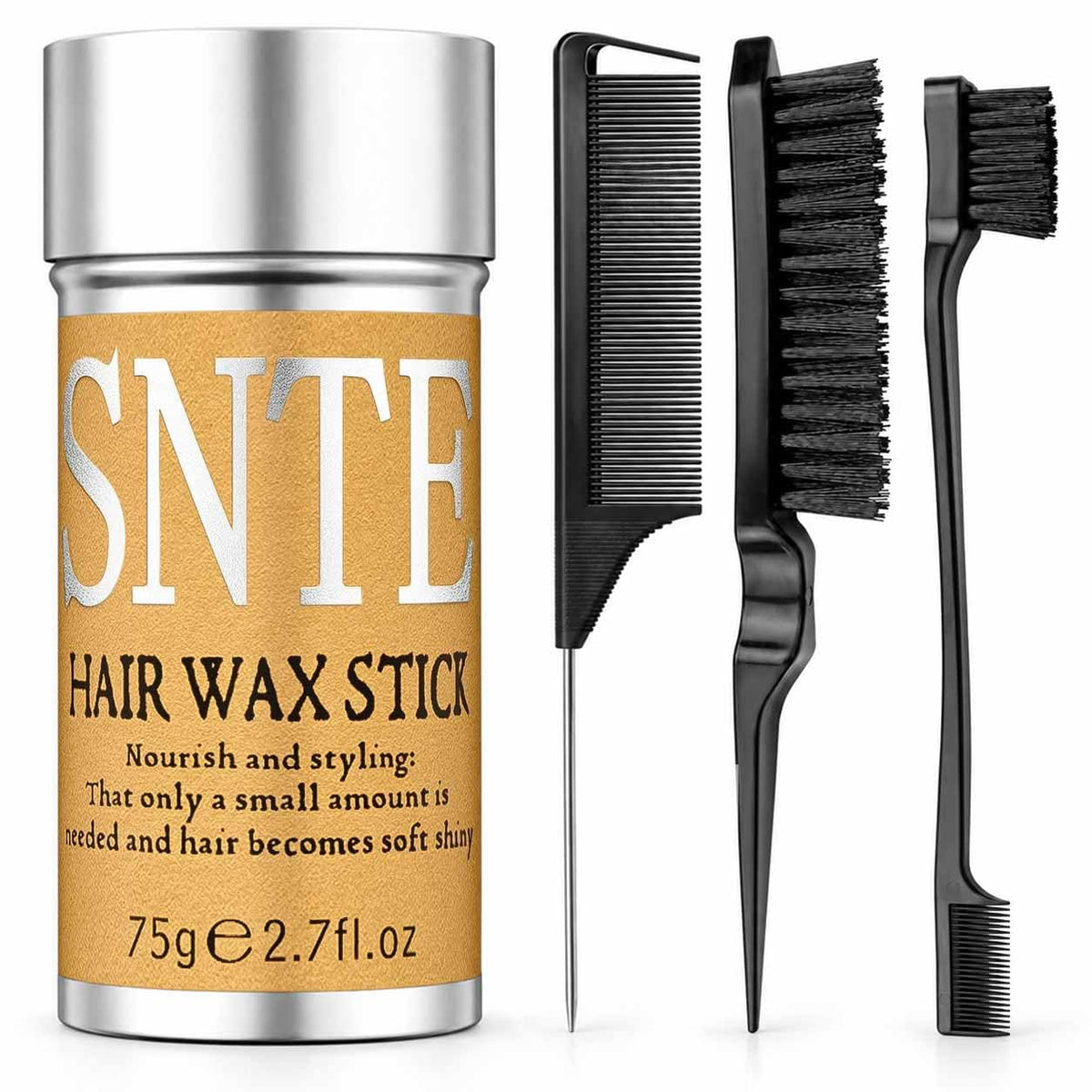 Samnyte Slick Back Hair Brush Hair Wax Stick Set – product photo (Hair Combs)