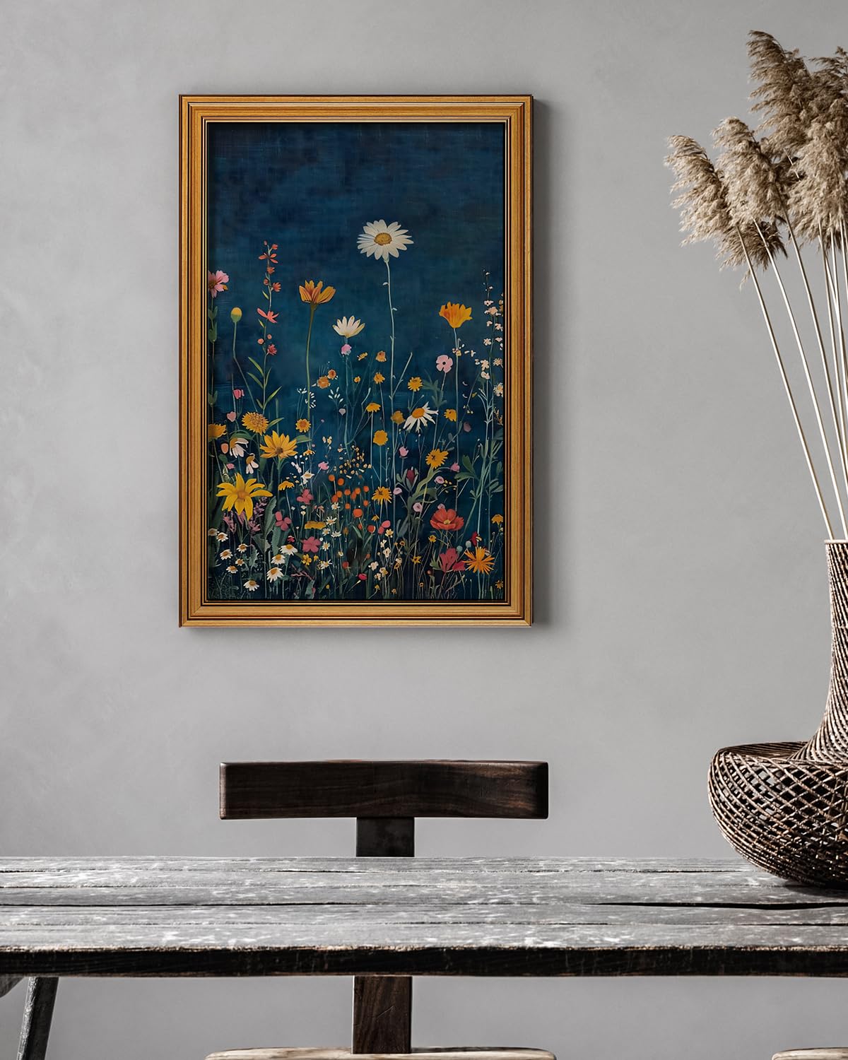 Botanical Floral Canvas Print 16x24 Gold Framed Wildflower - WHASAYART Official Imagery - 5