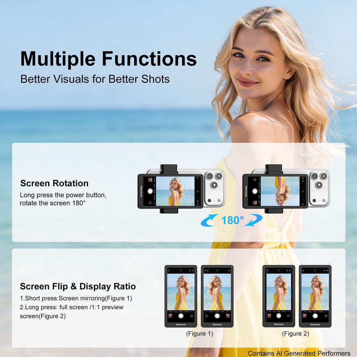 Newmowa Magnetic Phone Clip Selfie Monitor Screen for iPhone - Newmowa Official Imagery - 5