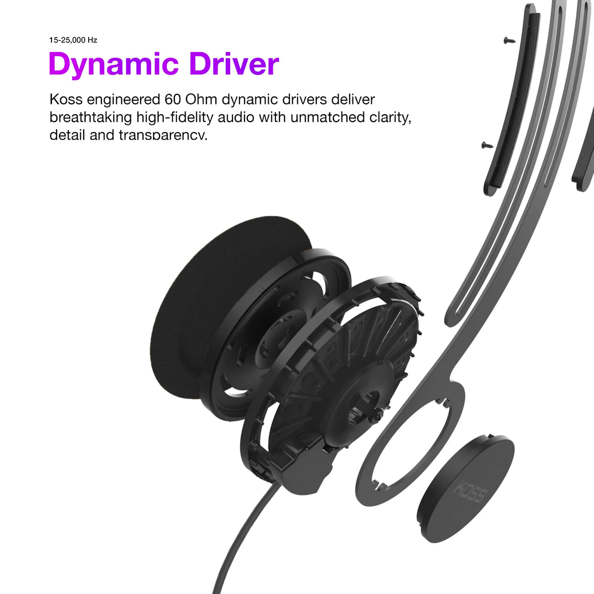 Koss KPH40 Utility On Ear Headphones Stealth Grey – packaging and label