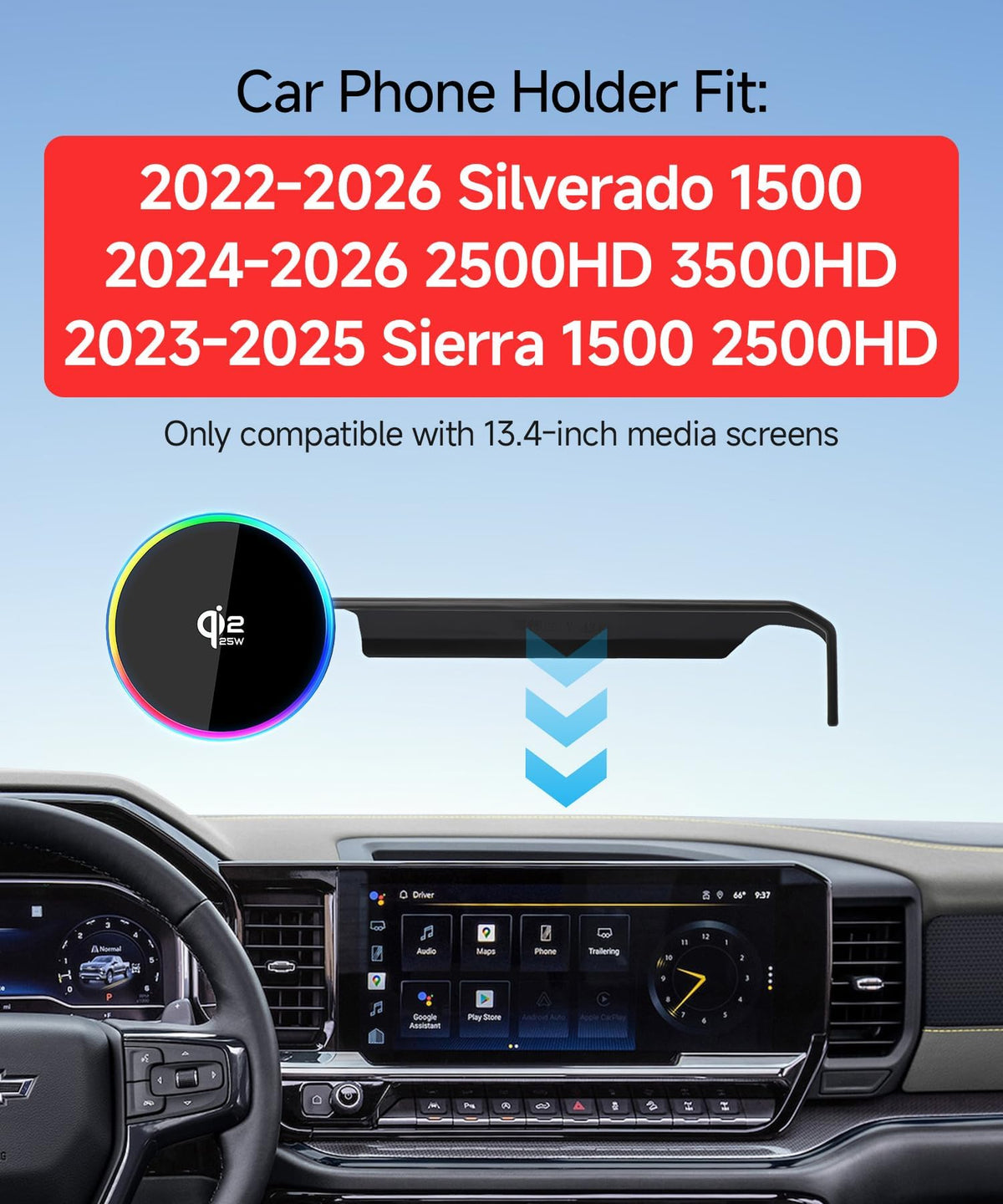 Qi2 2 25W Wireless Charger Car Phone Mount for Chevrolet - MaserWeller Official Imagery - 3