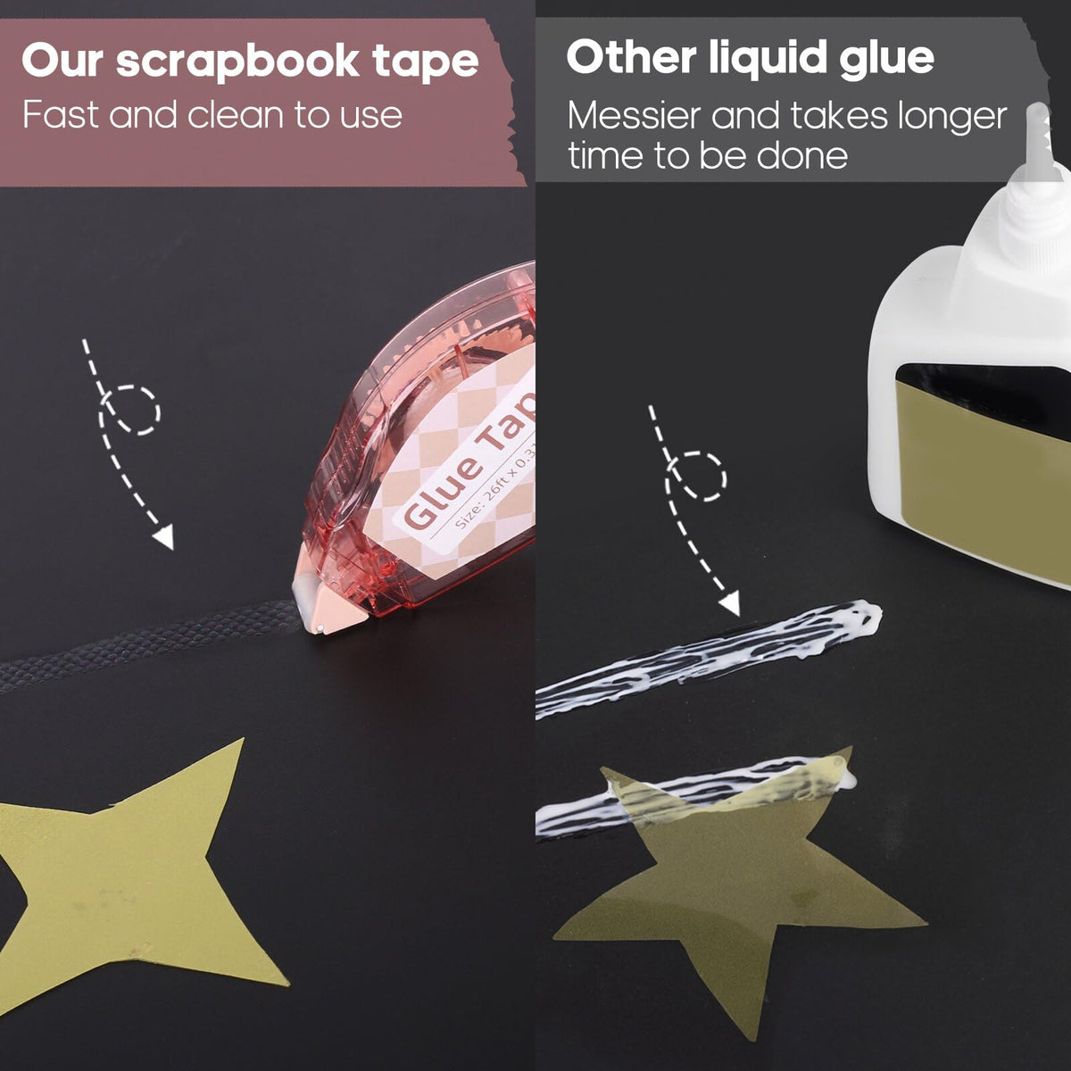 Secopad Scrapbook Tape Glue Tape for Crafts 4 Pack Light – packaging and label