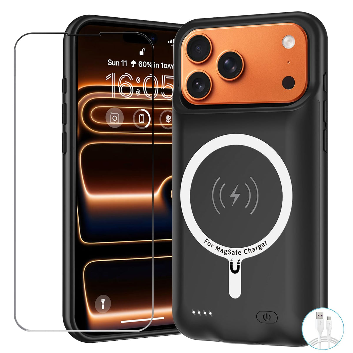 Battery Case for iPhone 17 Pro 10000mAh Pack Rechargeable - YINGYKJ Official Imagery - 1