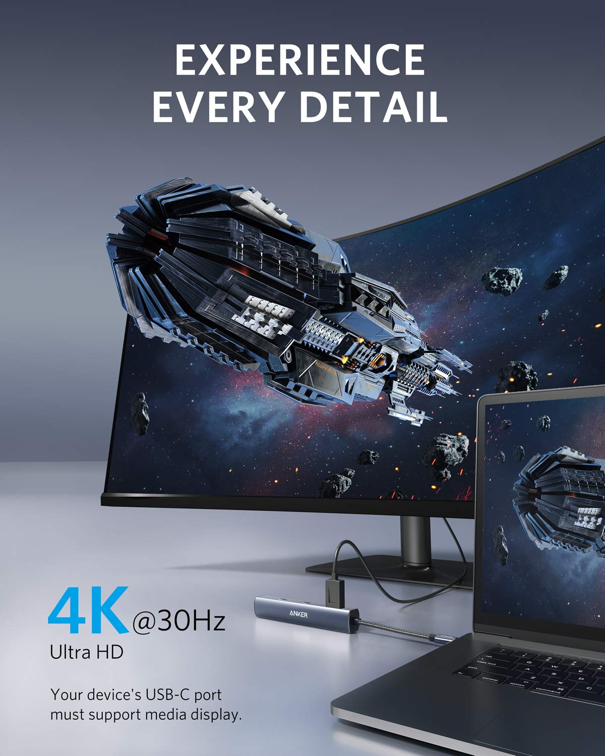 Anker USB C Hub with Ethernet 6 in 1 Multiport USB C to – full view