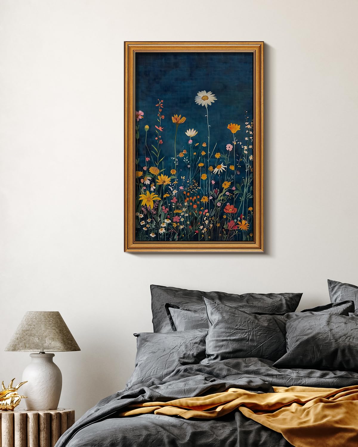 Botanical Floral Canvas Print 16x24 Gold Framed Wildflower - WHASAYART Official Imagery - 6