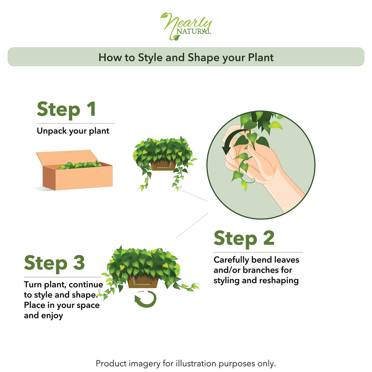 Nearly Natural 34 in Artificial Pothos Ivy Plant with Ledge - Nearly Natural Official Imagery - 6