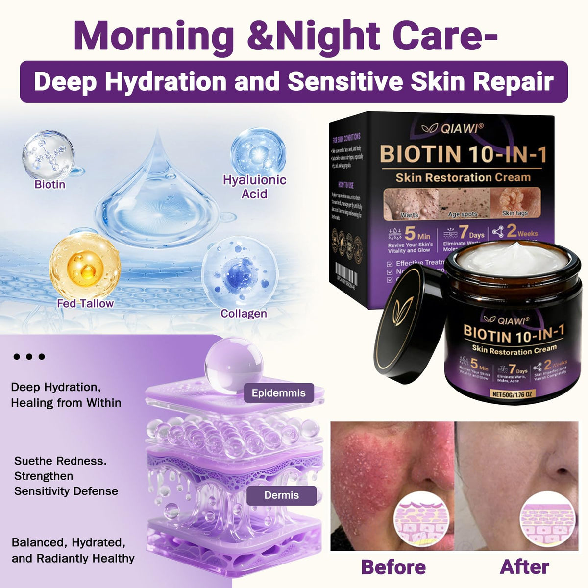 Qiawi Biotin 10 in 1 Skin Restoration Cream 2026 New - APKAPK Official Imagery - 4