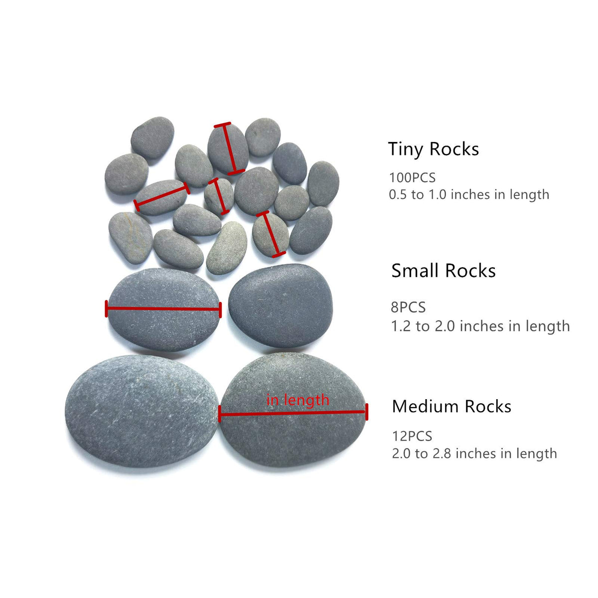 lifetop 120PCS Painting Rocks DIY Rocks Flat Smooth Kindness – close-up detail in Grey