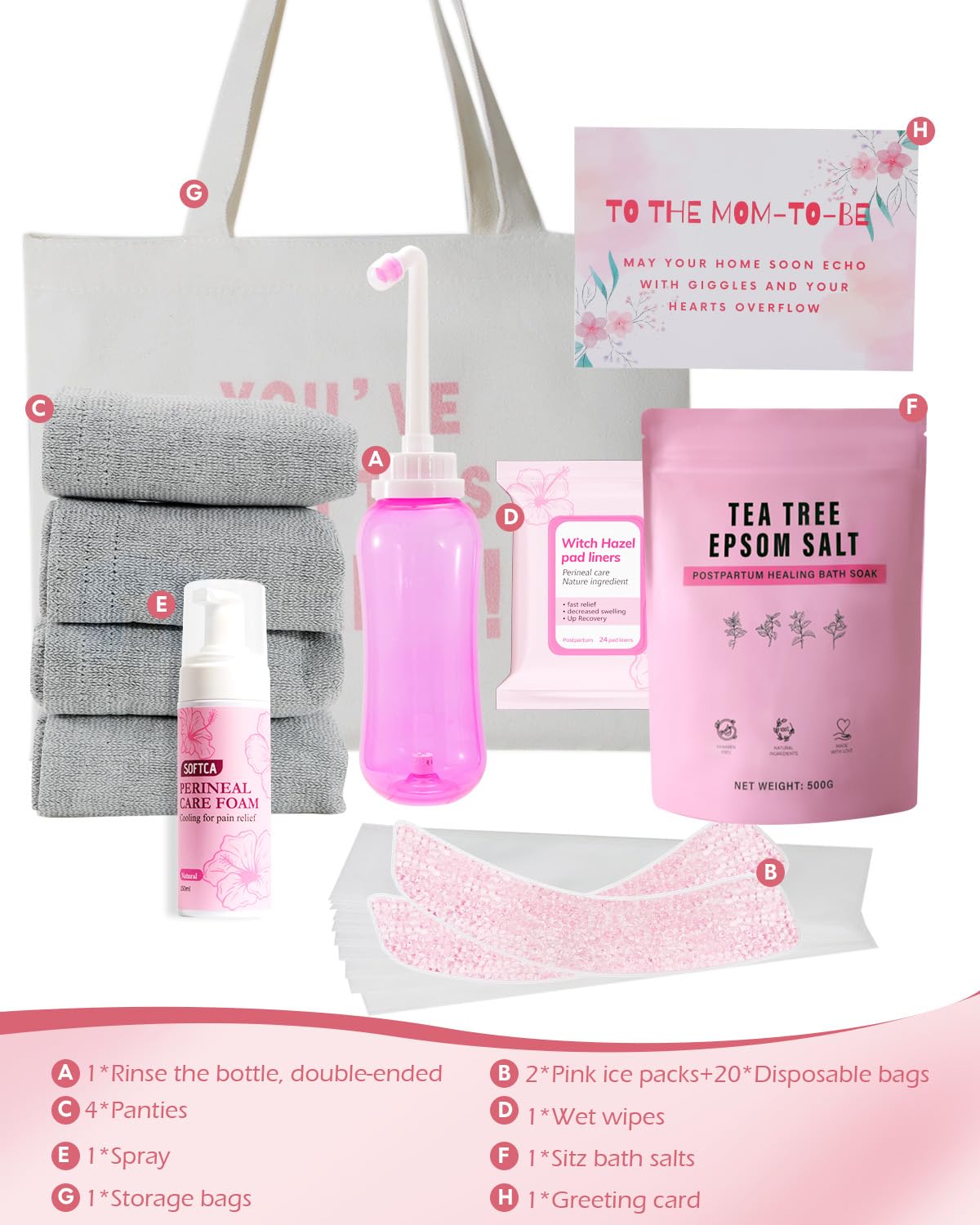 Postpartum Essentials Kit Postpartum Kit for Women after - SOFTCA Official Imagery - 3