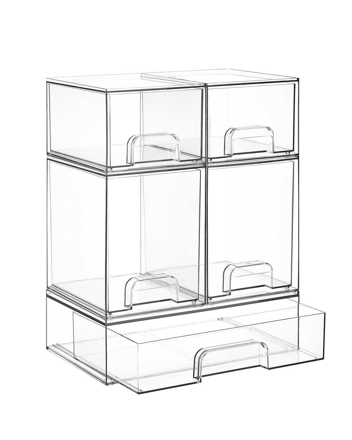 Vtopmart Clear Stackable Storage Drawers Set of 5 Plastic - Vtopmart Official Imagery - 2