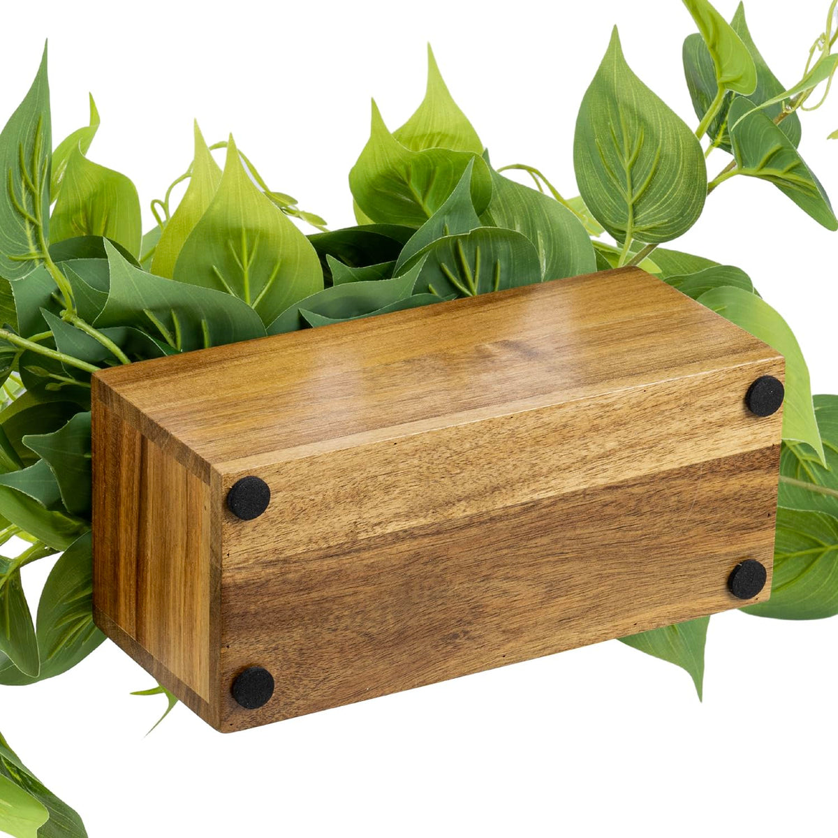 MyGift Artificial Pothos Plant Acacia Wood Planter Box Faux - MyGift Official Imagery - 8