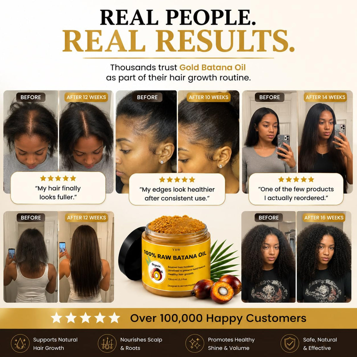Raw Batana Oil for Hair Growth by Dr Sebi Organic Raw - YBW Official Imagery - 5