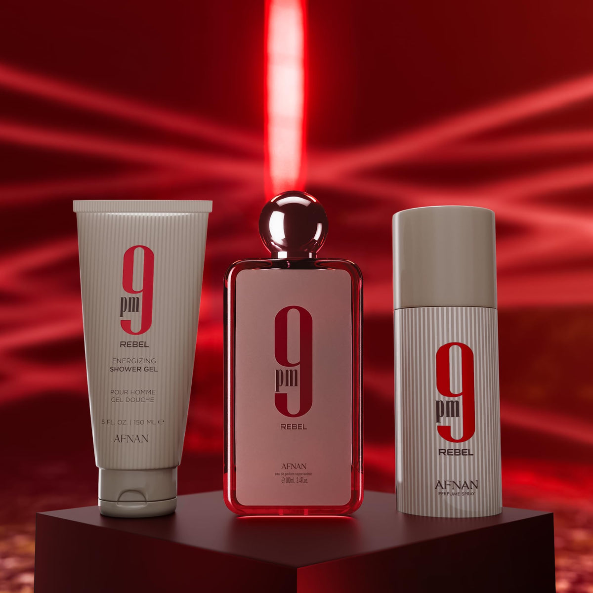 Afnan 9 PM Rebel Unisex Luxury Perfume Gift Set Eau De - Afnan Official Imagery - 5