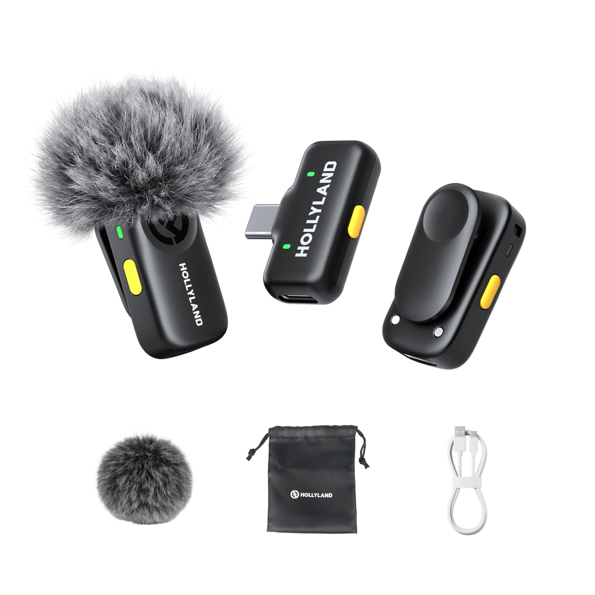 Hollyland LARK A2 Mini Duo Wireless Microphone Noise – Black, Metal, Plastic