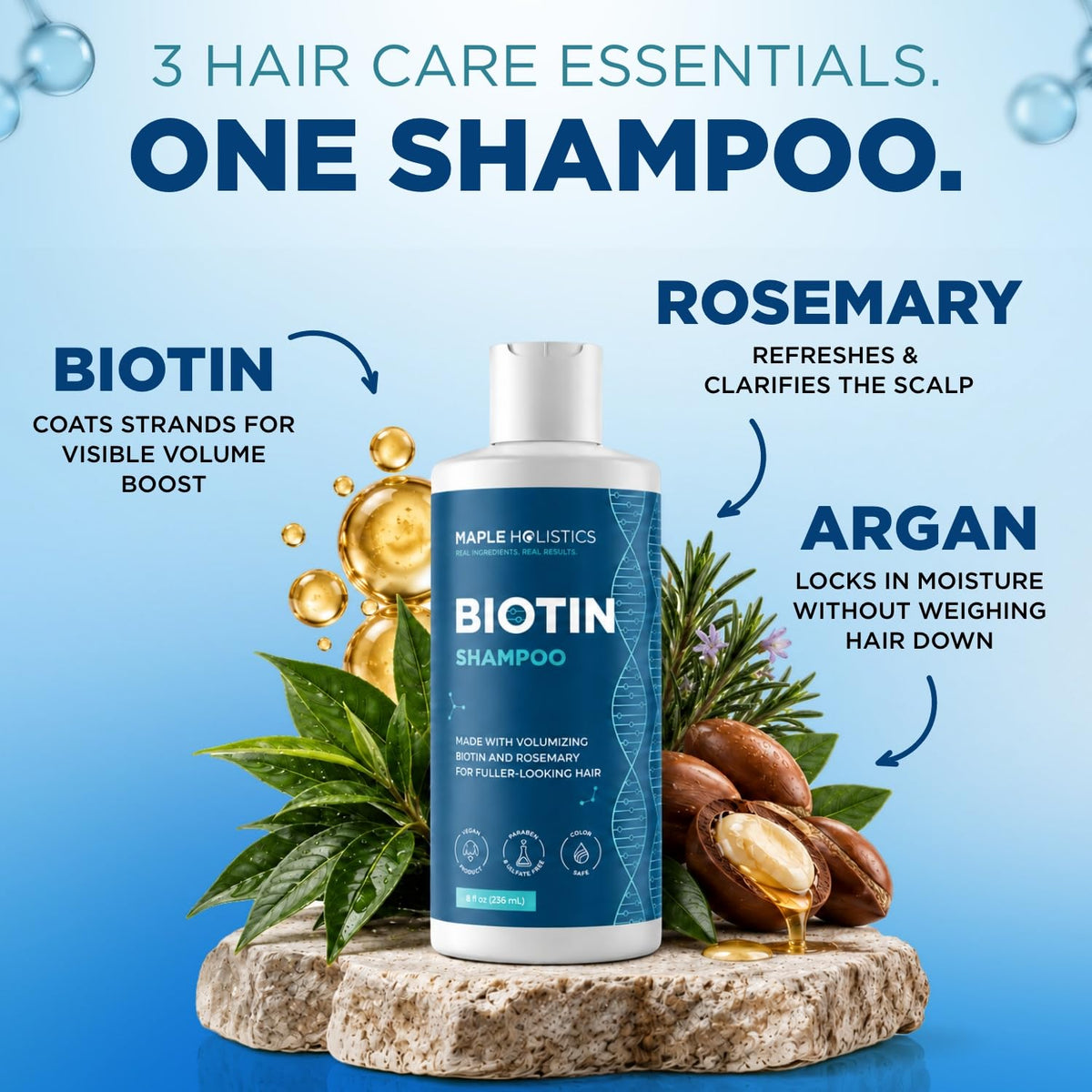 Rosemary and Biotin Shampoo for Thinning Hair - Maple Holistics Official Imagery - 8