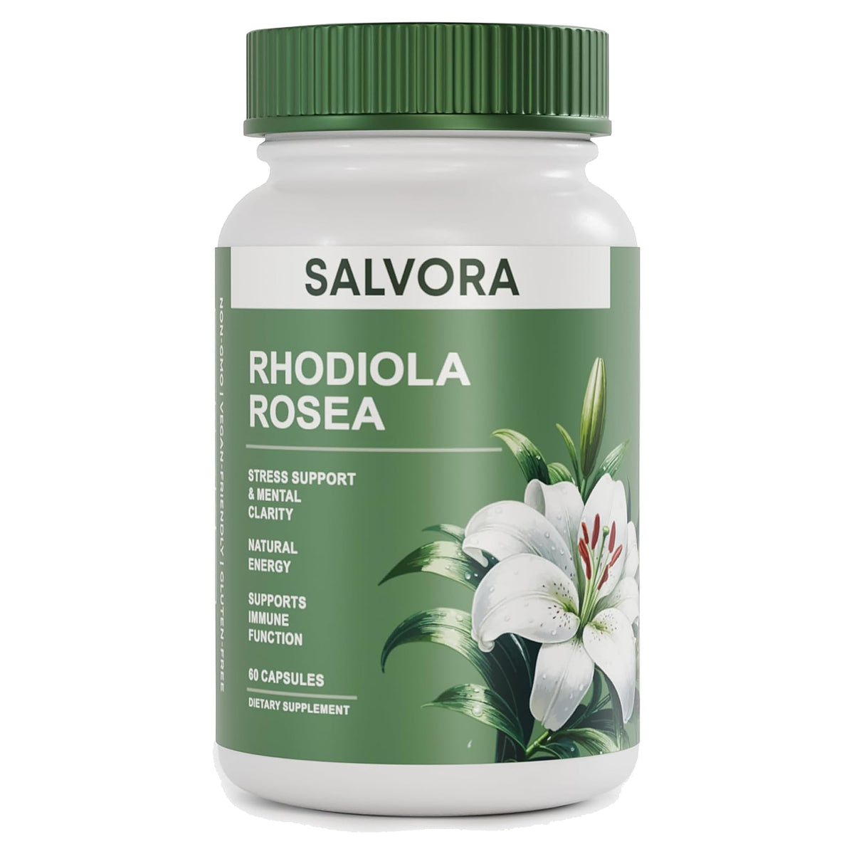 Rhodiola Rosea Supplement Golden Root Adaptogen Capsules - Salvora Official Imagery - 1