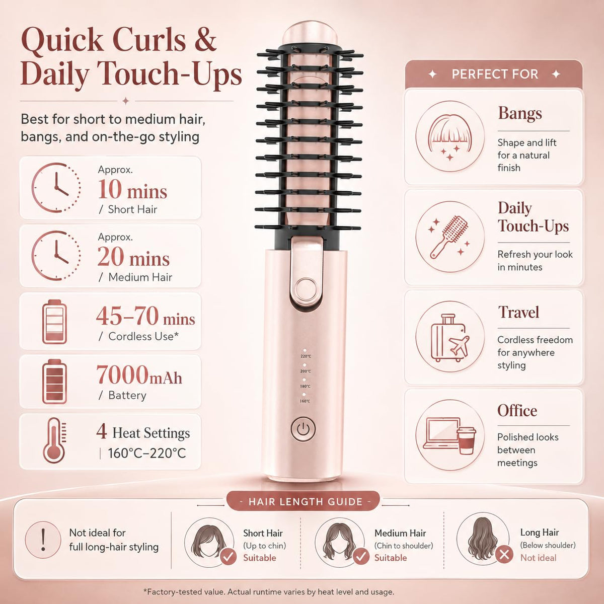 Youbella Cordless Hair Curling Iron Portable 1 5 Hair Curler - YOUBELLA Official Imagery - 8