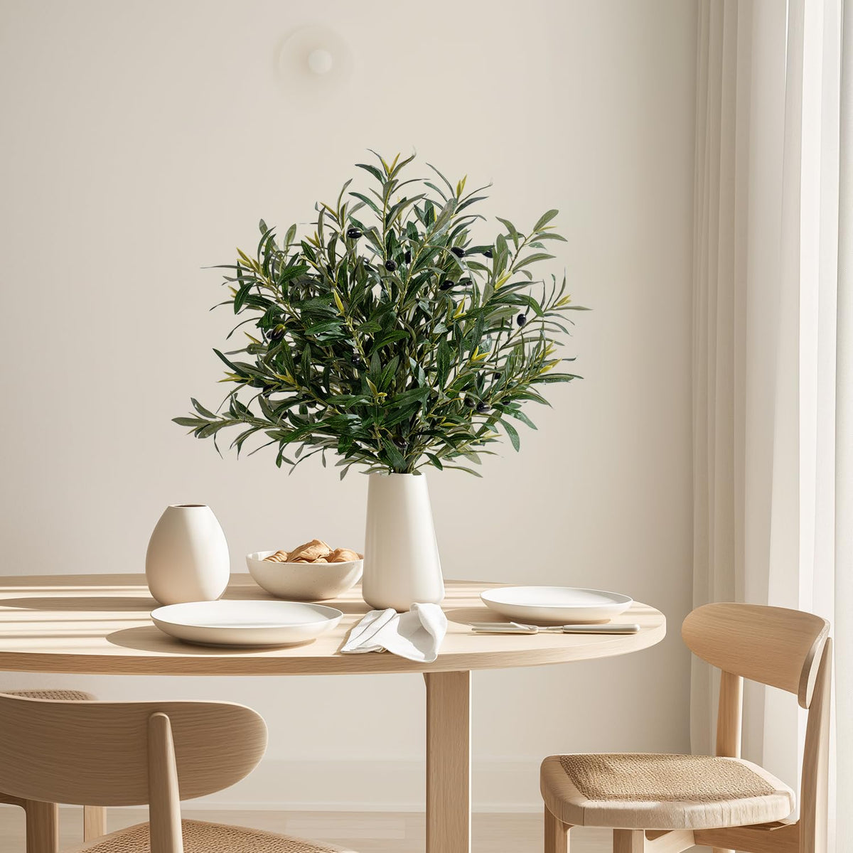 Bailikang 8PCS 24 Artificial Olive Branches Realistic Fake - Bailikang Official Imagery - 4