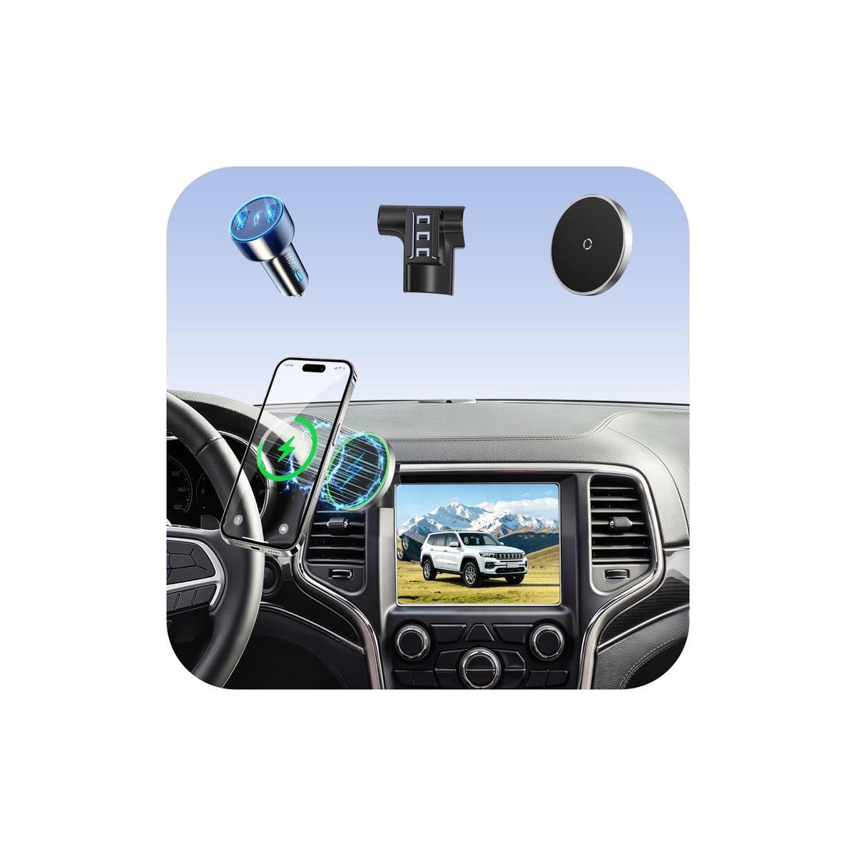 Phone Mount for Jeep Grand Cherokee Magnetic Phone Holder - AAGJJ Official Imagery - 2