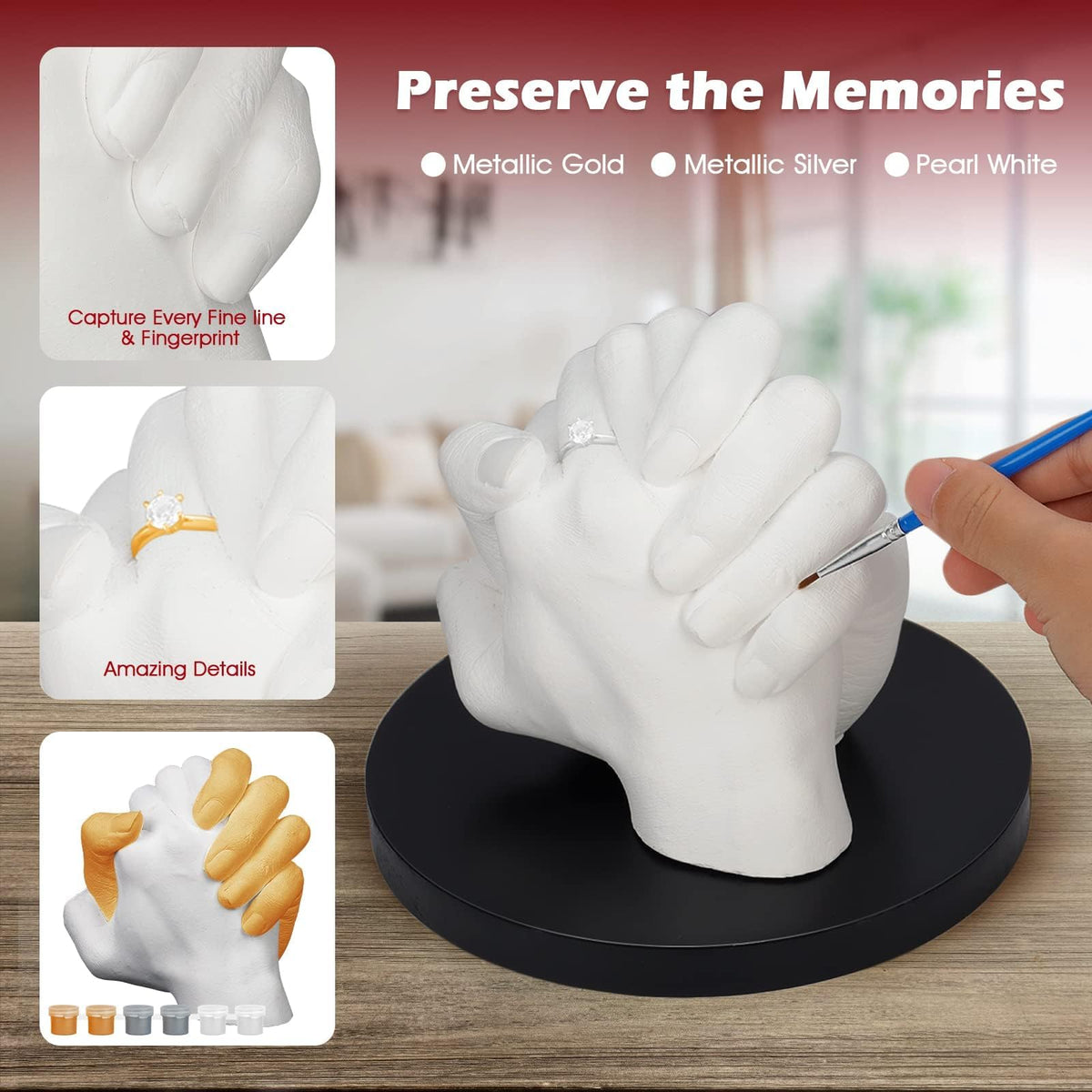 LTDSOAR Hand Casting Kit for Couples Family with Practice – packaging and label