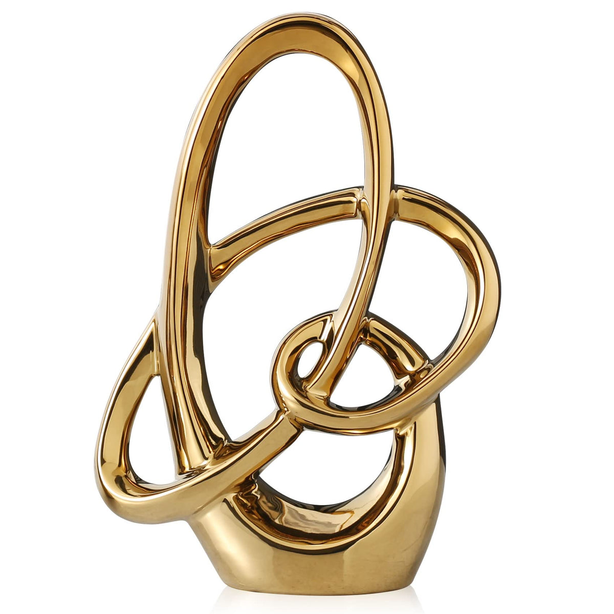 Modern Gold Knots Decor Ceramic Statue - QIANLING Official Imagery - 2