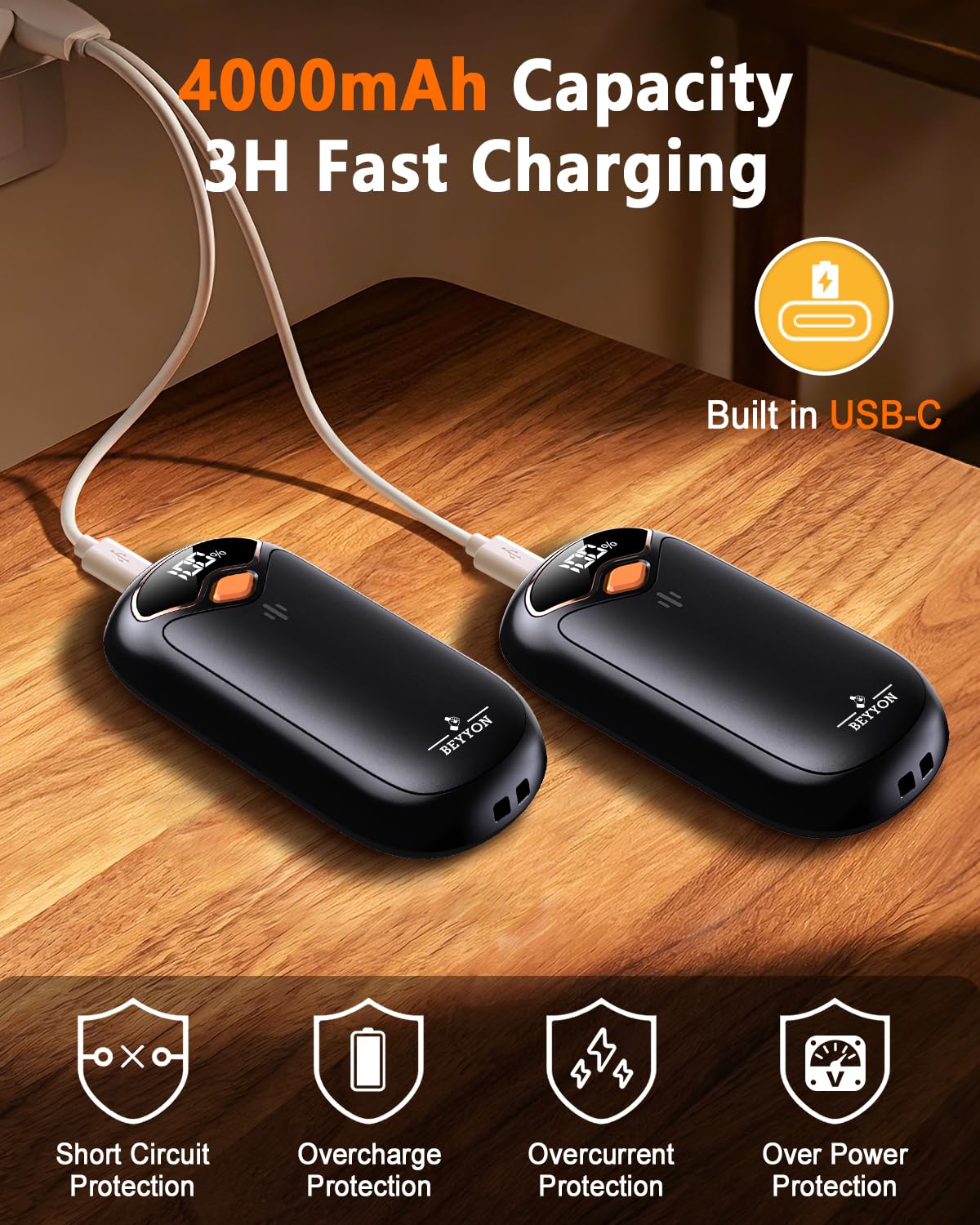 BEYYON Hand Warmers Rechargeable – alternate angle