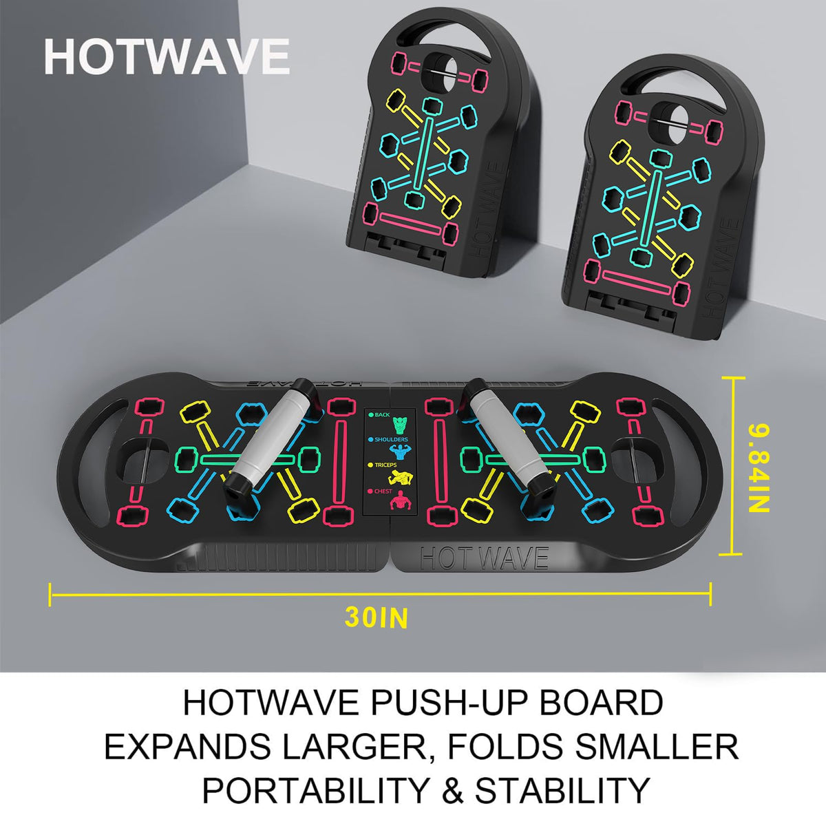 HOTWAVE – Pushup Stands on display