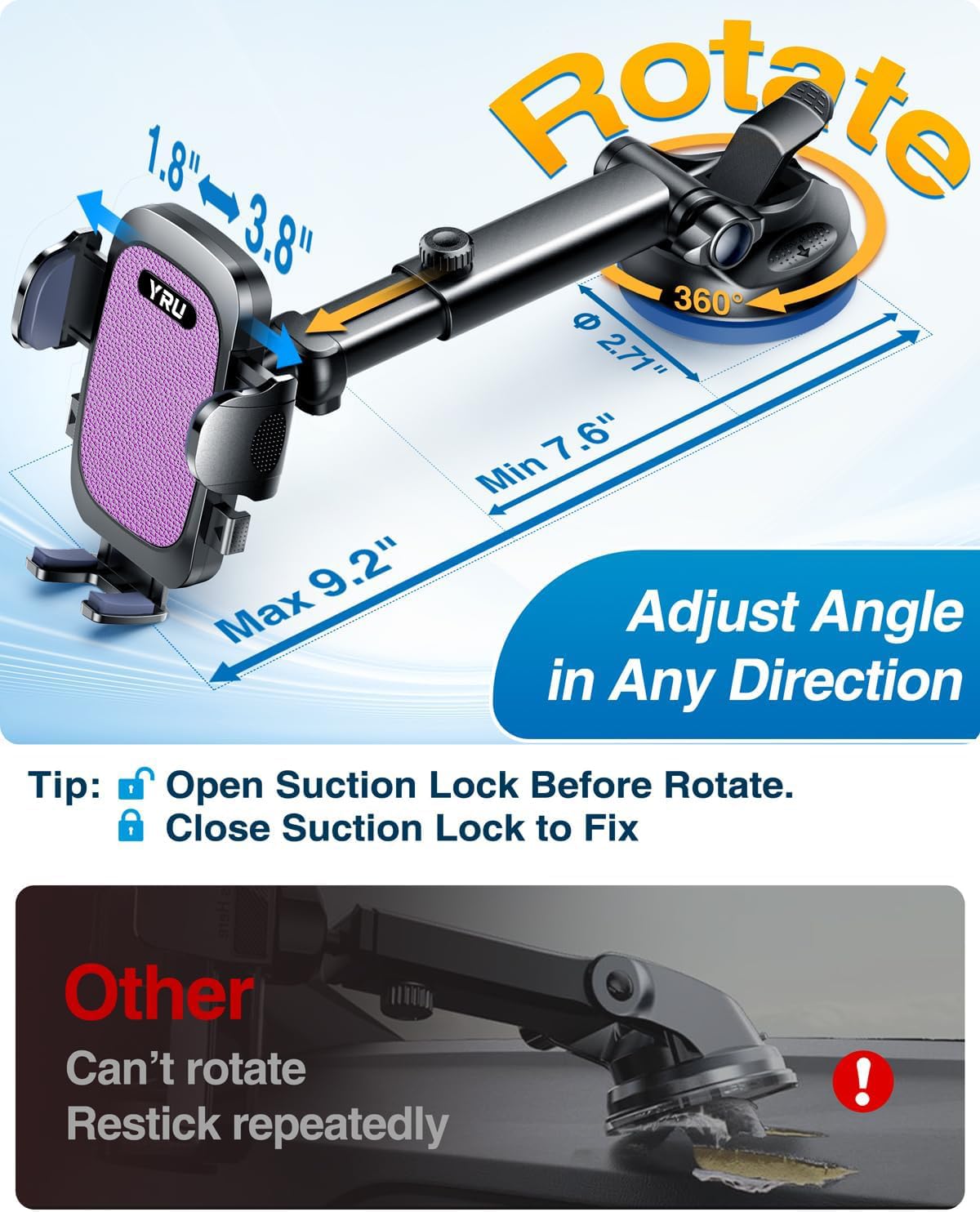 YRU True Military Grade 360 Rotation Suction 2026 Ultimate - YRU Official Imagery - 6