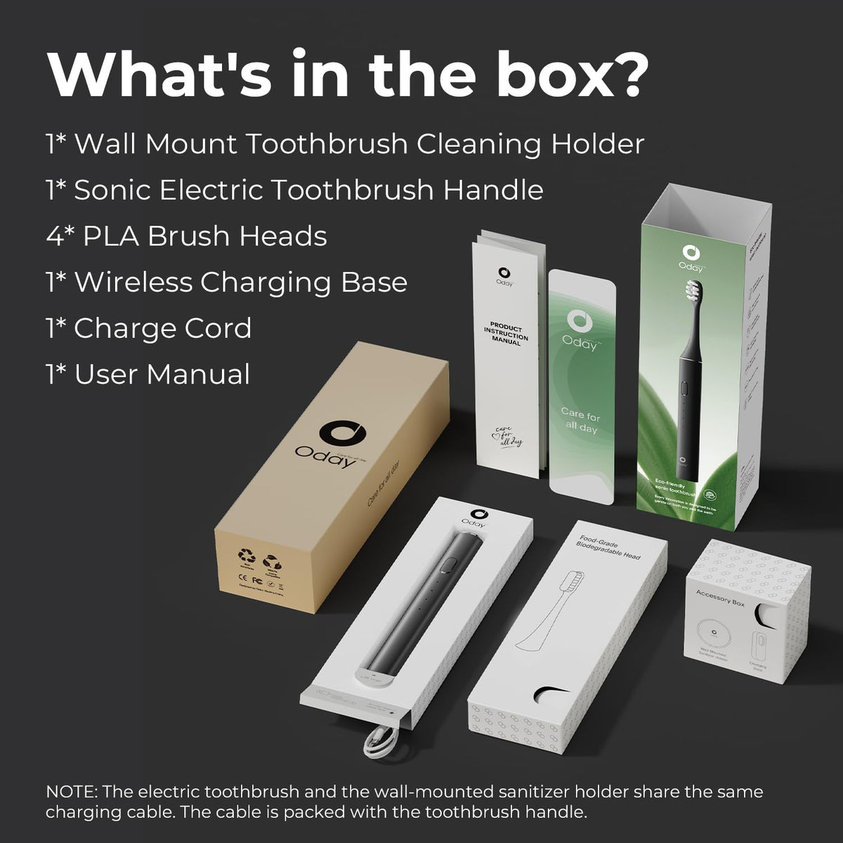 Oday Sonic Electric Toothbrush for Adults with Wall Mounted - Oday Official Imagery - 7