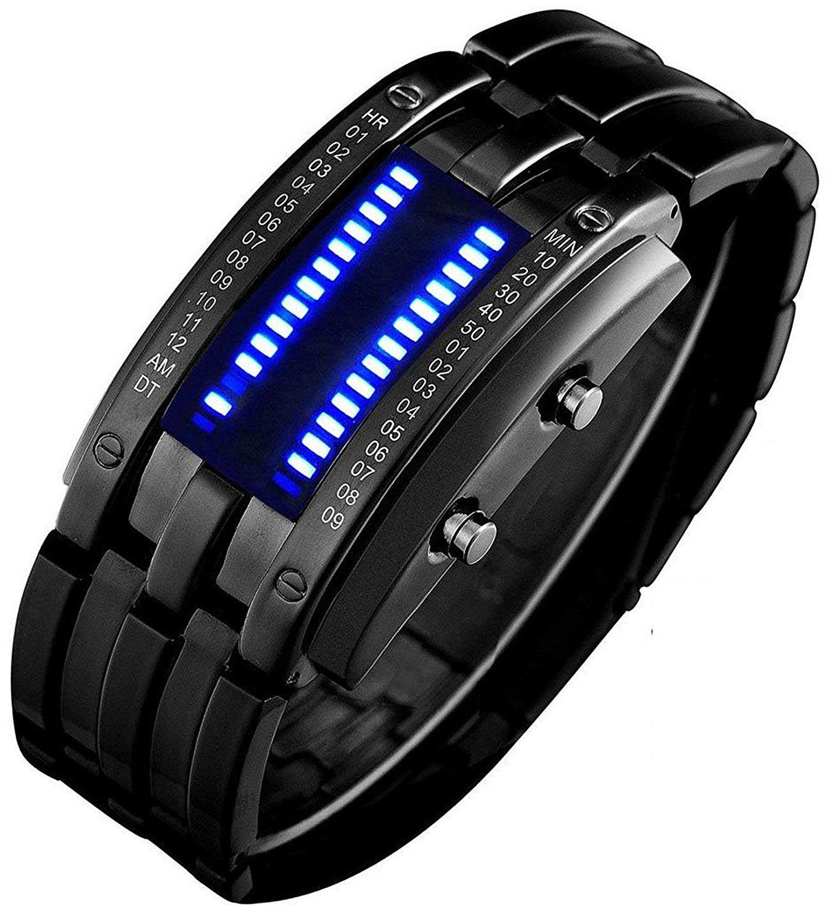 FANMIS Creative Mens Binary Matrix Blue LED Digital Watch