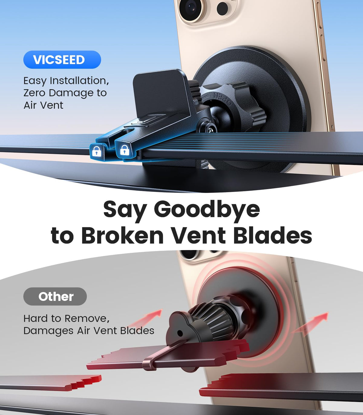 VICSEED for MagSafe Car Mount Magnetic Phone Holder for Car - VICSEED Official Imagery - 8
