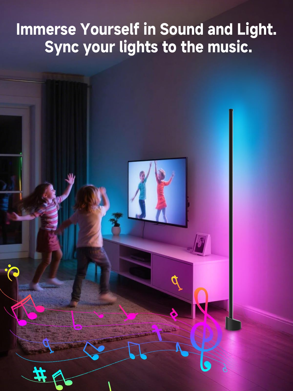 Tyute Corner Floor Lamp RGB LED Corner Lamp with 16 Million - Tyute Official Imagery - 4