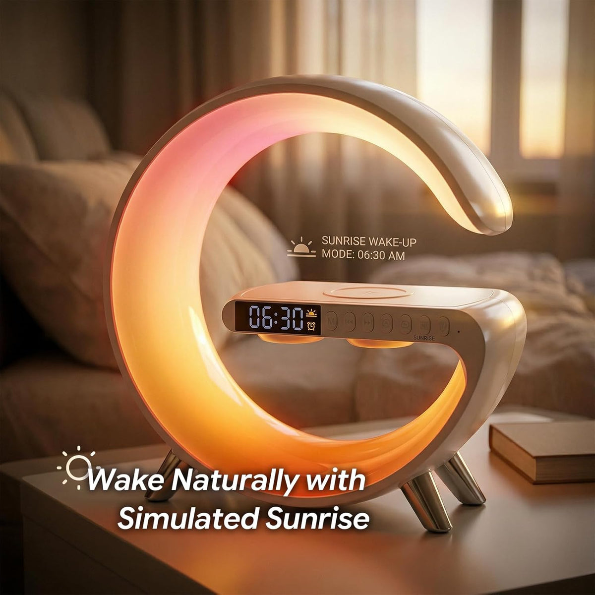 Smart LED Table Lamp 4 in 1 Wireless Charger with Speaker - VDZZ Official Imagery - 4