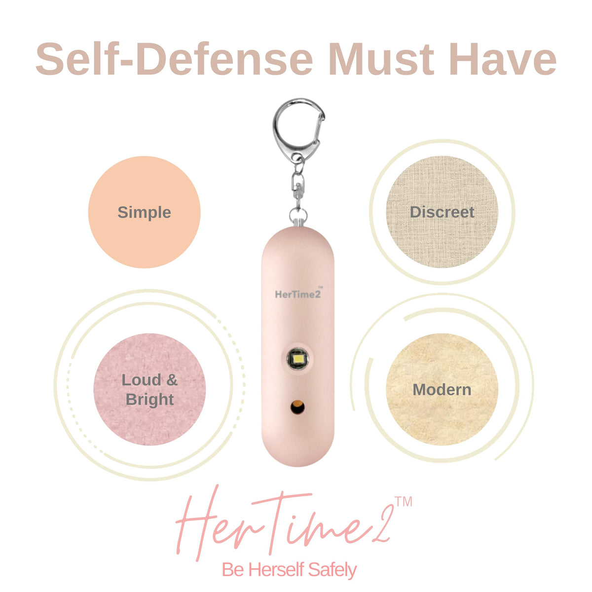 HerTime2 Personal Safety Alarm for Women – alternate angle