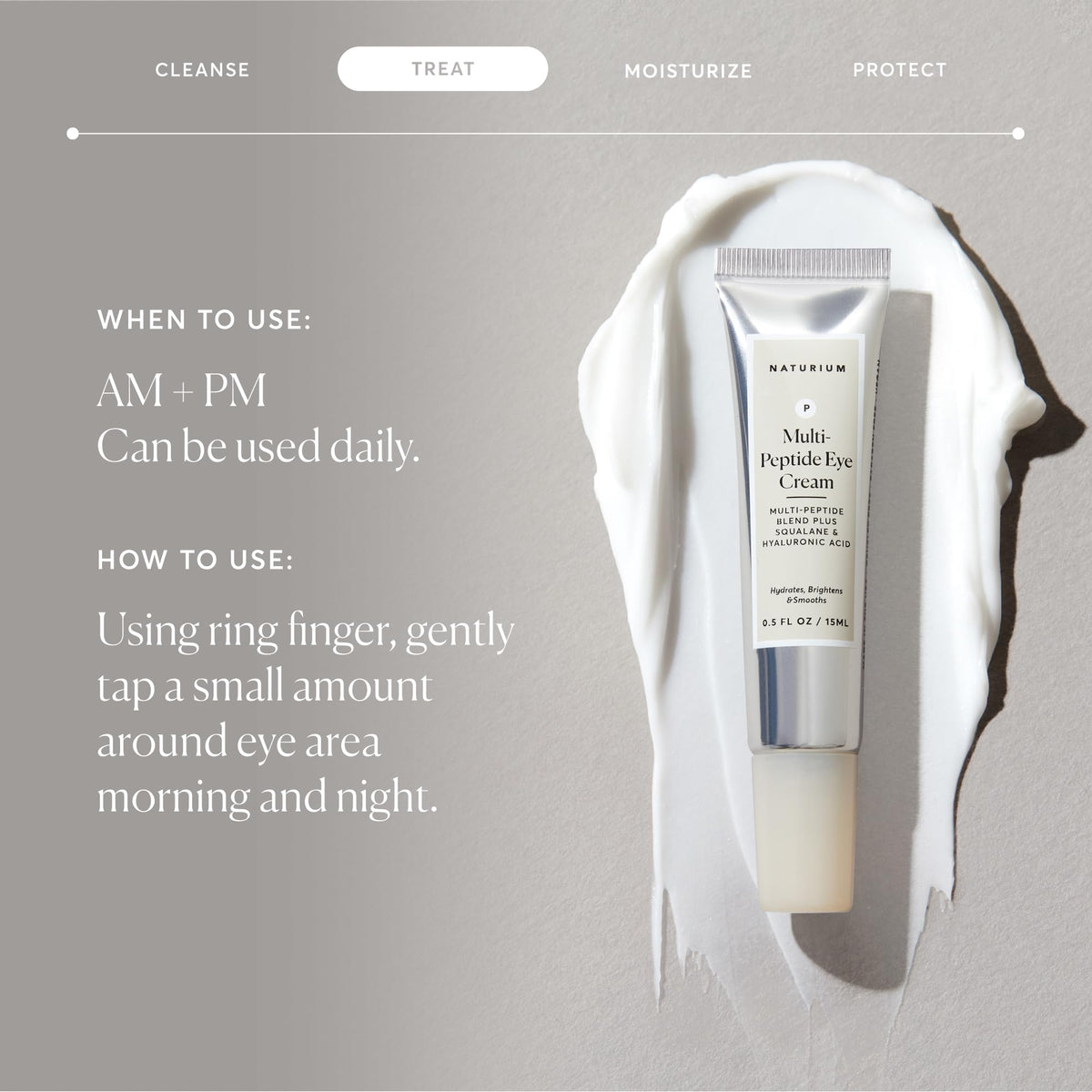 Naturium Multi Peptide Eye Cream Smoothing Eye Care 0 5 oz – back view and specifications