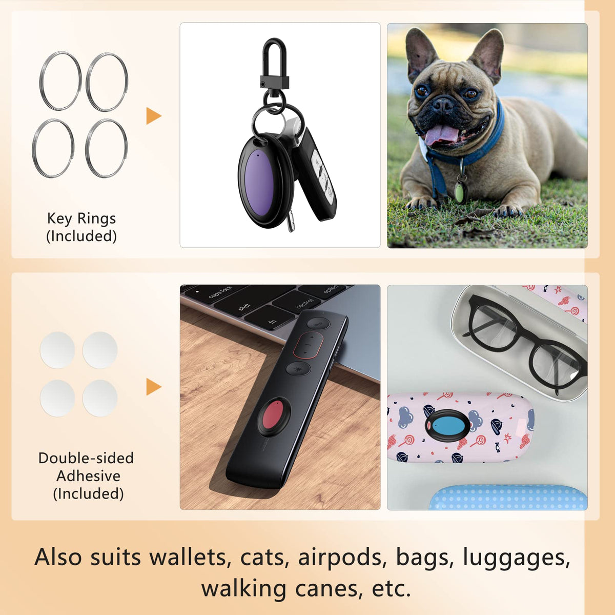 Jegoteer Lost Remote Finder Remote Control Finder Locator with LED – back view and specifications