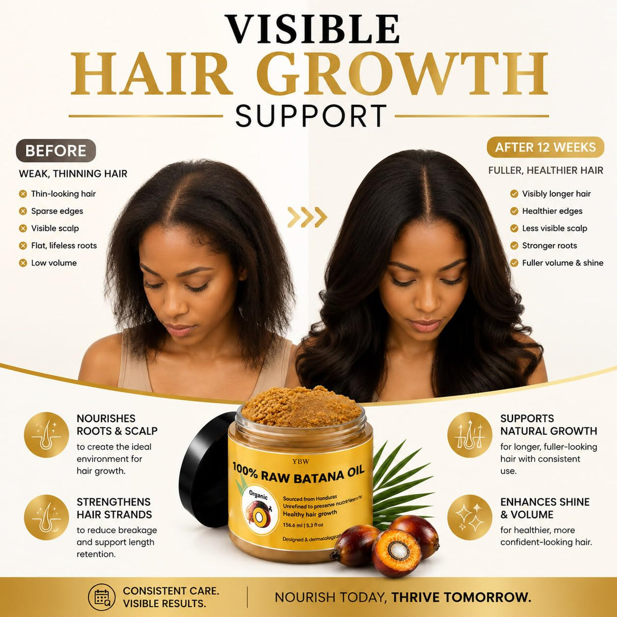 Raw Batana Oil for Hair Growth by Dr Sebi Organic Raw - YBW Official Imagery - 3