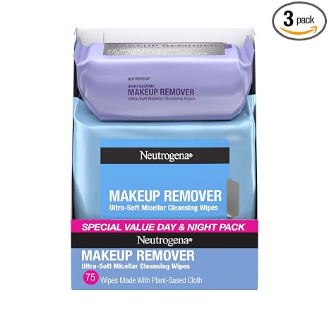 Neutrogena Day Night Facial Cleansing Wipes 3 Packs of 25
