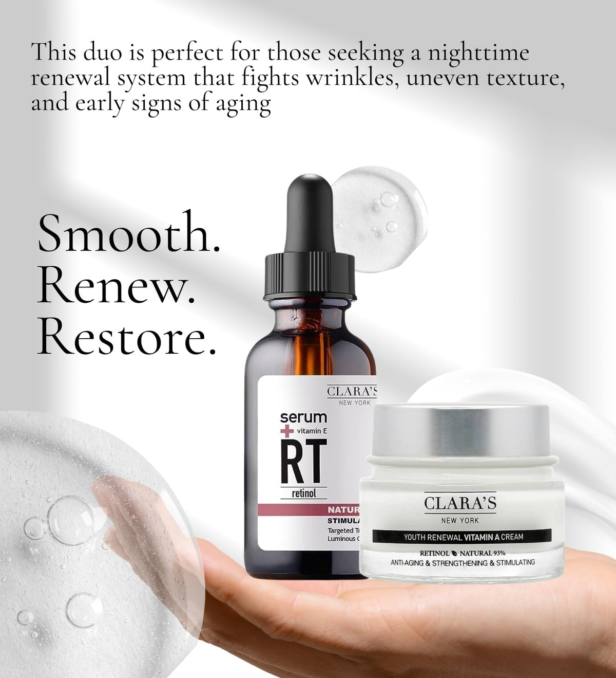 Clara s New York Stimulating Pure Retinol Serum for Face 1 - CLARA'S NEW YORK Official Imagery - 3