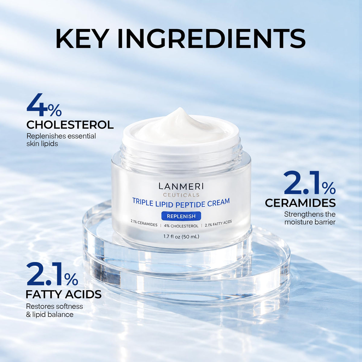 Lanmeri Triple Lipid Peptide Cream Rich Face Moisturizer - Lanmeri Official Imagery - 5