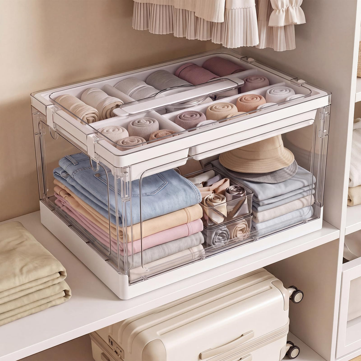 24QT 2Packs Clear Craft Organizers and Storage with Trays - GeeBom Official Imagery - 6