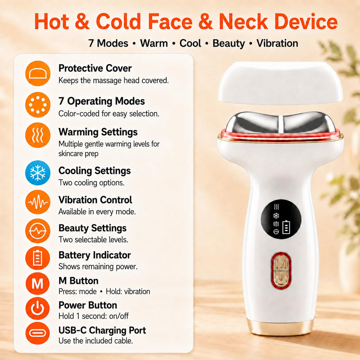 7 in 1 Electric Gua Sha Facial Tool Hot and Cold Face - Lalovin Official Imagery - 8