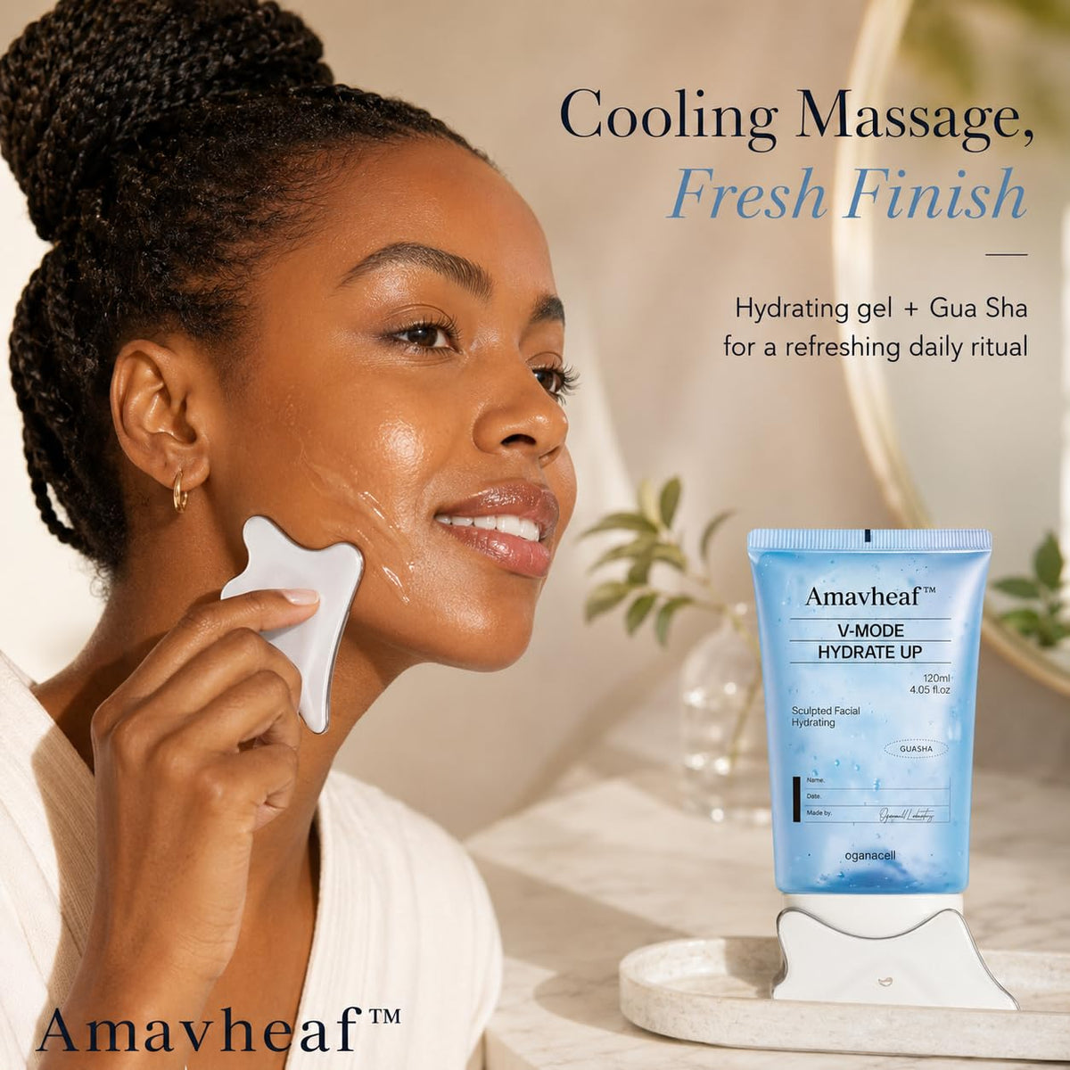 Hydrating Facial Serum and Gel Duo TUBE BOTTLE - Amavheaf Official Imagery - 4