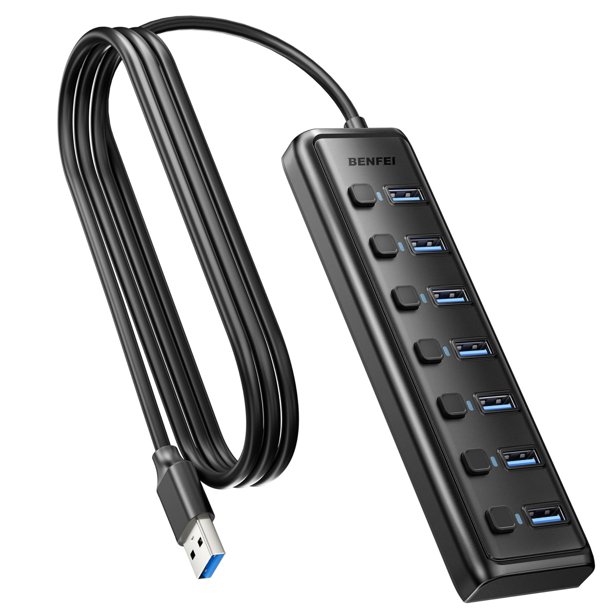 BENFEI USB 3 0 Hub 7 Port Ultra Slim Portable USB Splitter – product photo (USB Hubs)