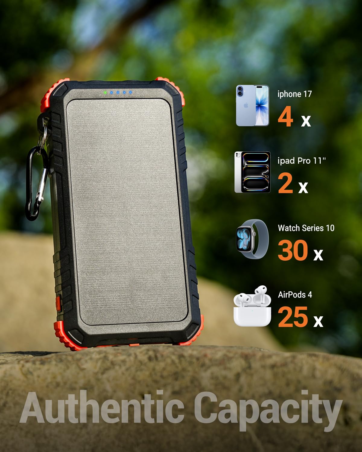 Solar Charger Power Bank 20000mAh Fast Battery Pack for Cell - Uukto Official Imagery - 5