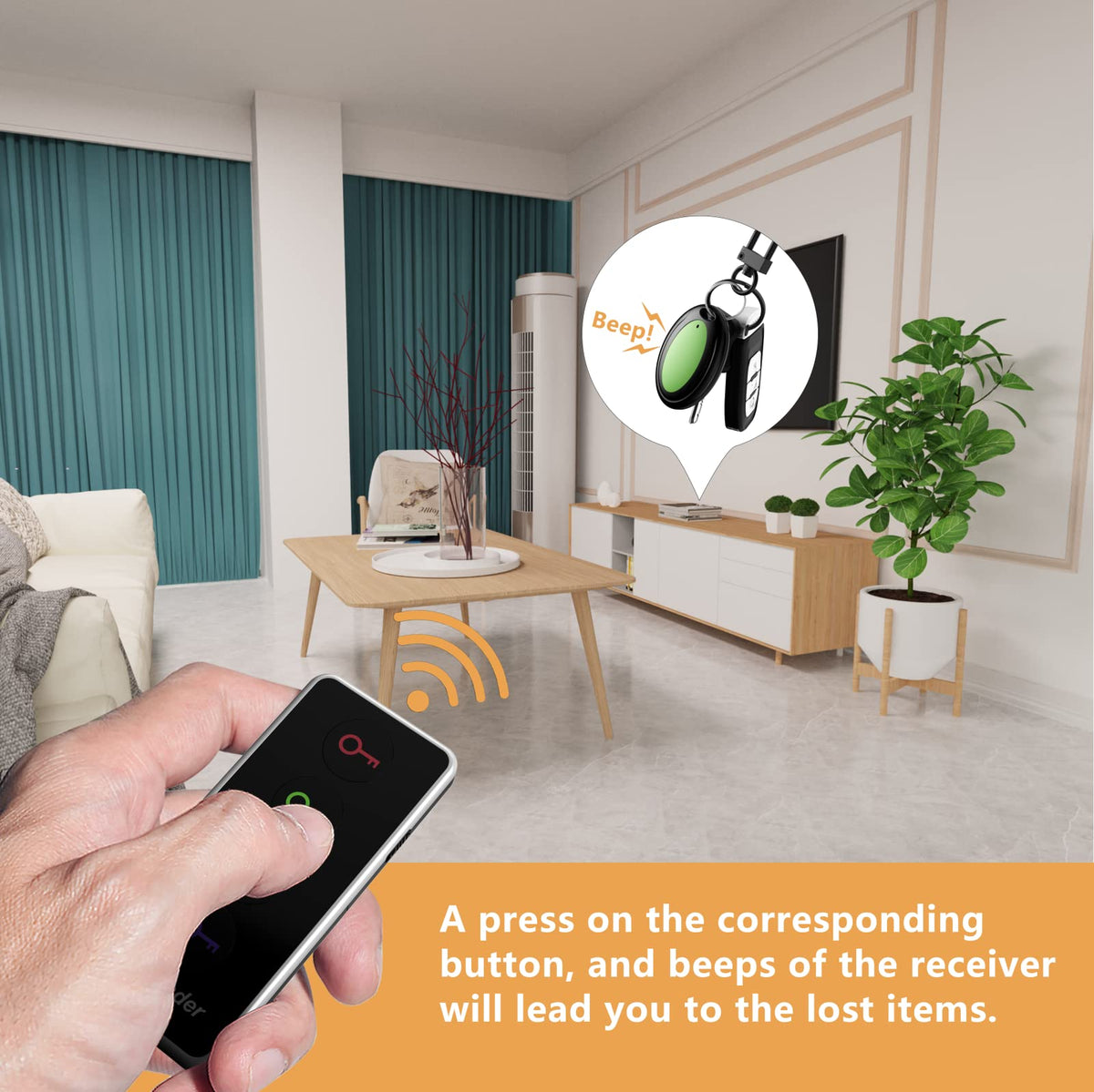 Jegoteer Lost Remote Finder Remote Control Finder Locator with LED – close-up detail